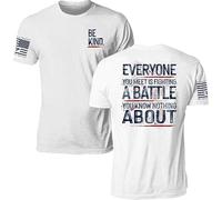 Til Valhalla Project Be Kind Graphic Tee | Veteran Owned & Operated | Proudly Printed in The USA, Rwb, Medium