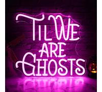 Til We Are Ghost Neon Sign Pink Gothic Home Decor Valentine's Day Decor Sign Goth Room Sign For Bedroom Living Room Office Dorm Valentines Gift Birthday Wedding Party Decor,Halloween