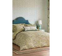 'Tila Lime' Cotton Percale Duvet Cover Set Sanderson Gold Super King