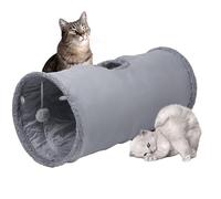 TiLanmiy Cat Tunnel, Durable Suede Collapsible Cat Play Tube Toys with Play Ball, Indoor Cat Tunnel for Cat, Puppy, Kitty, Kitten, Rabbit (Small)