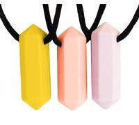 Tilcare Chew Chew Sensory Necklace - Best for Kids or Adults That Like Biting or Have Autism - Perfectly Textured Silicone Chewy Toys - Chewing Pendant for Boys & Girls - Chew Necklaces