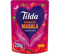 Tilda Aromatic Masala Basmati Rice, Medium Spice, Microwave Ready, Gluten Free, 250g (Pack of 4)