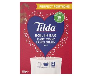 Tilda Boil in The Bag Easy Cook Long Grain Rice 62.5g x 4 (Pack of 8)
