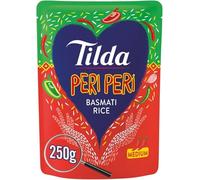 Tilda Peri Peri Basmati Rice, Medium Heat, Microwave Ready Meal, Gluten Free, 250g Pouch (Pack of 1)