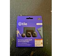Tile By Life360 Mate Essential (2024) - 4-Pack (2 Black Mates/Slim/Sticker)