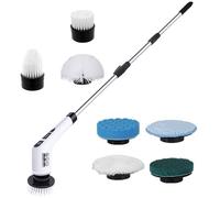 Tile Cleaning Brush | 9 in 1 Tile Cleaner Brush - Multifunctional Long Handle Non-Slip Attachment Scraper Duster for Sink Kitchen Home Wall Door Tub Car Outdoor