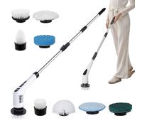 Tile Cleaning Brush - Electric Cleaning Brush | 9 in 1 Tile Scrubber | Multifunctional Long Handle Non-Slip Attachment Scraper Duster for Sink Kitchen Home Wall Door Tub Car Outdoor