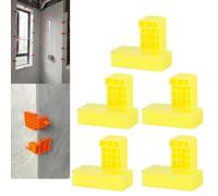 Tile Corner Leveling Clip Set - 5-Piece External Angle Locator for Wall Tile Right-Angle Alignment, Plastic Wall Tile Spacer with Peel-and- Backing, 60x30x33mm