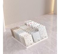 Tile Display Rack for Desktop, Glass and Quartz Stone Sample Shelf with Card Slots, Multi-layer Design for Trade Show Use