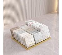 Tile Display Rack for Desktop, Glass and Quartz Stone Sample Shelf with Card Slots, Multi-layer Design for Trade Show Use