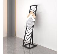 Tile Display Rack with V-Shaped Slots, Heavy Duty Carbon Steel Sample Holder for Flooring, Marble Slabs & Cabinet Doors, Anti-Tip Trapezoidal Base Stand for Showroom(Black,Single Row40cm/15.7in)