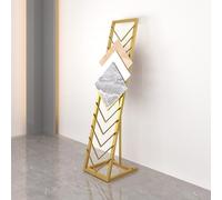 Tile Display Rack with V-Shaped Slots, Heavy Duty Carbon Steel Sample Holder for Flooring, Marble Slabs & Cabinet Doors, Anti-Tip Trapezoidal Base Stand for Showroom(Gold,Single Row30cm/11.8in)