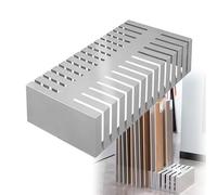 Tile Display Stand - 28 Card Slots Porcelain Tile Shelf Organizer for Retail Counters, Wooden Floor Holder for Ceramic Tile Storage