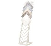 Tile Display Stand with 12 Card Slots - 2 Rows Floor-Standing Porcelain Sample Rack for Wood, Stone, Ceramic & Marble Tiles (White, 40x50x160CM)