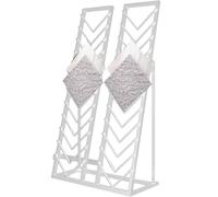 Tile Display Stand with 12 Card Slots, 2 Rows for Building Materials - Floor-standing Porcelain Shelf for Wood, Stone, Ceramic, Marble Samples (White, 85x50x160CM)