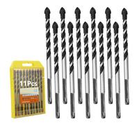 Tile Drill Bit 6mm Set of 11 Drill Bits for Ceramic and Porcelain Stoneware with Carbide Tip Drill Bits for Glass, Marble, Brick and DIY Drilling