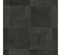 Tile Effect Black Vinyl Flooring For Livingroom, Hallway, Kitchen, 2mm Thick Cushion Backed Vinyl Sheet -2M(6'6") X 3M(9'9")-6M²