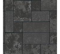 As 34779-3 Black Glitter Tile Slate Stone Effect Kitchen + Bathroom Wallpaper