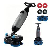 Tile Floor Scrubber Machine with Wide Cleaning Path and Water Recovery System, Battery Powered Cleaner for Kitchens Hallways Lobbies and Work Areas(Grey)