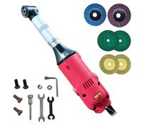 Tile Floor Seam Opener Cleaner, 350W Tile Seam Cleaning Machine with 6 Speed Adjustment, 90° Elbow Head & 15000R/min, Electric Grout Removal Machine for Polishing, Milling, Rust Removal red