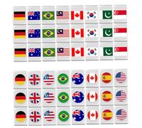 Tile Game Set Includes 48 Tiles 24mm Flag Pattern Melamine Push Tile Game for Adults Kids Portable Mahjong Tile Set for Spring Picnic Party Push Tile Game Mahjong Tile Set Party Games Mahjong Game Se