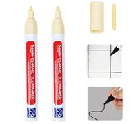 Tile Grout Pen, 2/4/8Pcs Tile Pen Grout Pen for Tiles Bathroom,Tiles Grout Pen Wall Repair Pens, Tile Pen Marker for Restoring Tile Grout Wall Floor Bathroom Kitchen Floor Tiles (Beige, 2)