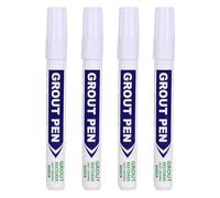Tile Grout Pen Set, 4 Pack Grout Pen White Tile Paint Marker Easy to Use Reviver Pens Grout Reviver Pens for Bathrooms Kitchen Floors Tile Reviver Restoring Joints Repair Wall Lines