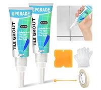 Tile Grout Repair Kit, 2 Pack Grout Pen with Tools for Bathroom and Kitchen Tile Joints Line, Gaps on Porcelain Sink, Tub, Toilet, Fast Drying and Waterproof Grout Reviver (Grey)