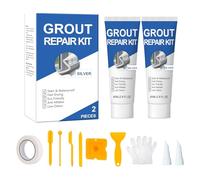 Tile Grout Repair Kit, 2 Pack Grout Repair Kit White, Grout Filler, Fast Drying and Waterproof Tile Grout Repair, Grout Reviver for Bathroom Shower Kitchen, Grout Pen Edge Repair Tools
