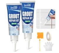 Tile Grout Repair Kit, 2 Pack Grout Reviver, Fast Drying Grout Pen White, Tile Joint Repair, Grout Whitener for Bath, Shower, Kitchen Tile Floor and Wall(200g)