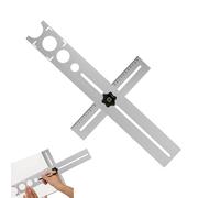 Tile Hole Locator | 300mm Ceramic Tile Hole Locator Template | Precision Drilling Guide with Wooden Wall Drill for Bench Bench