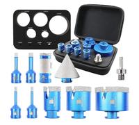 Tile Hole Saw Kit Diamond- BRSCHNITT 10pcs Diamond Core Drill Bit for Porcelain Tile Ceramic Marble Granite Drilling,Finger Chamfer Bit M14 thread