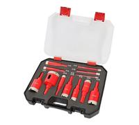 Tile Hole Saw Kit, with Anti-Slip Design, 12-Pieces, Dry Use Porcelain Tile Drill Bits, Ceramic & Glass Cutting Set, Compact & Portable, for Wall Repair or Plumbing