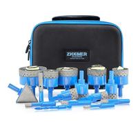 Tile Hole Saw Kit - ZNXIMER Diamond Hole Saw Kit for Tiles, Ceramic, Granite, Marble, Glass, Gypsum and More Drilling - 16pcs Tile Drill bit (6/8/10/12/20/25/28/32/35/38/45/50/65MM/2/6/10MM)