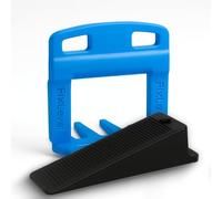 Tile Levelers - 600 pcs - FixLevel - Floor Leveling Wedges 2 mm - Tile Leveling System - Leveling Clips 2 mm - Pack 500 Clips and 100 Wedges (2 mm)