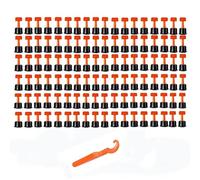 Tile Leveling System,50 pcs Reusable Tile Spacers with T-Shaped Steel Needles + Special Wrenches Tile Leveling Clips Tile Uneven Floor Leveller Installation Tool Kit for Building Walls Floors