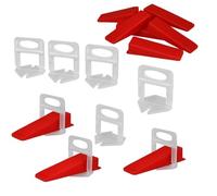 Tile Leveling System Kit 100 Reusable Tile Wedges with 300 2.5mm Tile Spacer Clips Professional Tile Installation Leveling Spacing and Alignment Tool