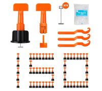 Tile Leveling System Kit with 100 Pcs Tile Levelers, 500 Pcs 2mm Tile Spacers and 2 Wrenches, Reusable Tile Spacers Leveling System for Building Walls & Floors (150pcs)