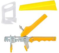Tile Leveller, 100 Pieces 3mm Tile spacers Leveling Clips, 100 Pieces Level Wedge, 1 Piece Floor Tile Plier, for Floor Wall Tile Installation