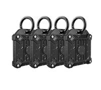 Tile Mate 2022 2024 Tracker Cover Anti-Scratch Waterproof Case with Keychain for Carabiner, Keys, Bags, Cat Dog Collar Holder, Black, 2Pack
