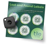Tile Mate + Lost and Found Labels - Bluetooth Tracker for Keys, Bags and More; QR Scannable Labels for Laptops, Water Bottles, Kids Toys, Headphones and More. iOS and Android Compatible