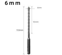 Tile Porcelain Drill Bit for SDS Plus Shank Carbide 2 Edge Triangular Point Alloy Steel for Ceramic Granite Stone Concrete Walls, 6x110mm