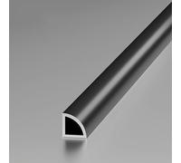 Tile Profile Quarter Circle Trim 125CM (2 Pieces) - Ceramic Edge Protector For Tiles, Long Tile Strip For Bathroom, Office, Hotel & School Use(Matte black,20x20mm)