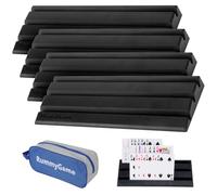 Tile Racks Compatible with Rummikub, 4-Pack Holders with Storage Bag
