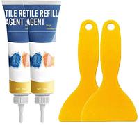 Tile Refill Agent Tile Reform Coating Mold Cleaner Tile Sealer Repair Glue,Tile Marker Repair Wall Pen White Grout Marker,Waterproof Tile Grout Restoring Agent Tile Refill Agent with Scraper (2 Sets)