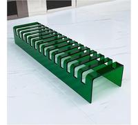 Tile Sample Display Stand,Acrylic Tile Sample Organizer Rack - 14-Slot Desktop Display for Retail Stores & Trade Shows, Clear Acrylic with Glass Panels, Stylish Green Tabletop Holder