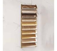 Tile Sample Display Stand,Adjustable Floor Tile Sample Holder, Marble Slab Display Stand with 10 Card Slots, Commercial Skirting Sample Holder, Gold Finish, Medium Size for Showroom & Retai