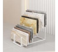 Tile Sample nizer Rack 16 Slot Display Stand for Building Materials Retail Exhibit Showcase White Sample Holder for Vendors