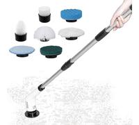 Tile Scrub Brush - 9 in 1 Floor Scrub Brush,Multifunctional Long Handle Non-Slip Attachment Scraper Duster for Sink Kitchen Home Wall Door Tub Car Outdoor