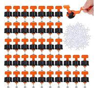Tile spacers， 150 Pcs Tile Leveler Adjuster,Flat Ceramic Floor Wall Construction Tools Reusable Building Floors Walls Plastic Clip kit